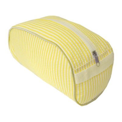 32714 - YELLOW COTTON SEERSUCKER COSMETIC BAG